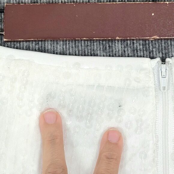 Forever 21 Pants Womens Large White Sequined Flare Disco Party Holiday 30x32 - Picture 10 of 15